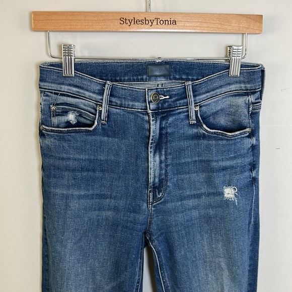 Mother The Mid Rise Dazzler Ankle Fray Weekend Warrior Straight Leg Sz 26 - Picture 4 of 16